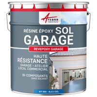 Peinture epoxy garage sol REVEPOXY GARAGE  Bleu ciel ral 5015 - kit 5 Kg (couvre jusqu'à 16m² pour 2 couches)