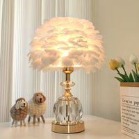 Lampe de table à plumes CONFOZEN® 30*40cm - Trois niveaux de luminosité - Interrupteur à bouton-poussoir