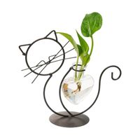 Drfeify Vase hydroponique Vase d'arrangement de fleurs hydroponique en fer pour chat Simple deco pack