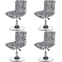 Lot De 4 Housses Extensibles Pour Tabouret De Bar Avec Dossier - Tissu élastique, Lavable, Couleur Au Choix