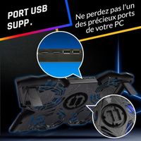 KLIM Diamond - Refroidisseur pour PC portable - 4 Ventilateurs Silencieux - Bleu