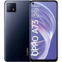 Téléphone portable OPPO A73 au design bleu marine, écran LCD Full HD + TFT 6,5 ", 2400 x 1080 pixels, 5G, Dual SIM, ColorOS 7.2 basé