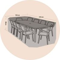 Housse de protection pour table de jardin 310x150x80cm - Werkapro - Étanche, imputrescible, traité anti UV