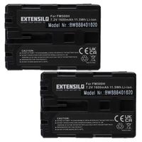EXTENSILO 2x Batteries compatible avec Sony Alpha DSLR-A100K, DSLR-A100W, DSLR-A200 appareil photo, reflex numérique (1600mAh, 7,2V,