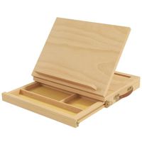 Mallette chevalet professionnel de table inclinaison réglable 3 compartiments de rangement bois de hêtre