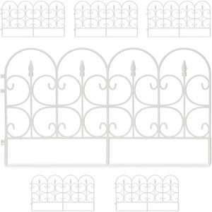 BORDURE Bordure de jardin plastique - A279 - Clôture gazon 30 cm - 6 éléments - 4 m - Blanc