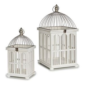 CAGE cage blanc bois (2 pièces) (30 x 60 x 30 cm)