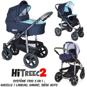 poussette trio bleu