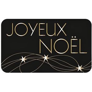 Boîte cadeau 15 Etiquettes Autocollantes Joyeux Noël Noir et Or