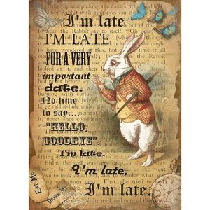 Alice au pays des merveilles lapin en bois suspendus cœur Tea Party Décoration 12 cm