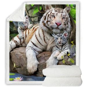JETÉE DE LIT - BOUTIS Couverture Tigre Peluche - Marque - Modèle - Multicolore - Rectangulaire - Enfant