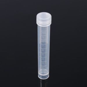 100pcs tube à essai en plastique transparent avec bouchon 12x100mm fond en  forme de U Long tube à essai transparent Lab Sup