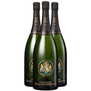 CHAMPAGNE Champagne Brut MAGNUM Blanc - Lot de 3x150cl - Barons de Rothschild - Cépages Chardonnay, Pinot Noir