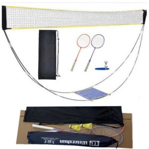 FILET DE BADMINTON Filet de Badminton 3m Filet de Badminton Pliable Exterieur Inclus un paire de badminton et raquettes de badminton