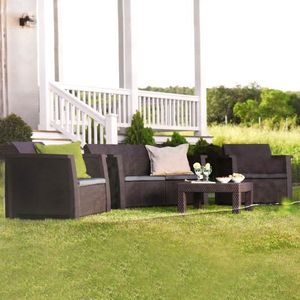 Salon De Jardin Keter Vegas Anthracite 4 Places Achat Vente