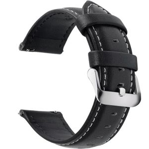 BRACELET DE MONTRE Fullmosa Bracelet pour Montre Connectée, 24mm, Noir, à Dégagement Rapide pour Homme Femme,Cuir