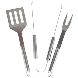 USTENSILE Kit complet barbecue plancha pince fourchette spatule Inox GUIZMAX