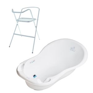 BAIGNOIRE  Baignoire bébé thermomètre Blanc Lapin 86 cm + Pie