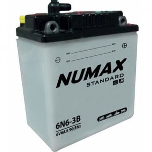 BATTERIE VÉHICULE Batterie moto Numax Standard avec pack acide 6N6-3B 6V 6Ah 40A