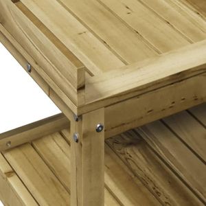 TABLE DE REMPOTAGE BAU Table de rempotage et étagères 82,5x45x86,5cm bois pin imprégné - Pwshymi - JHR15325