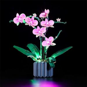 ASSEMBLAGE CONSTRUCTION VGEBY Kit de construction d'orchidée avec jeu de lumières LED compatible avec Lego 10311 - Décoration d'affichage pour plantes -