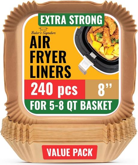 100 Pcs Papier Cuisson Air Fryer Carré 20cm - Papier Sulfurisé Antiadhésif Pour Ninja Philips