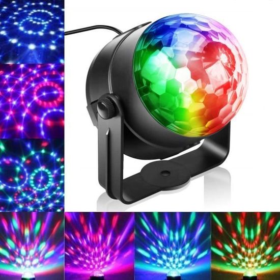 Lumières disco COIDEA activées par le son avec télécommande, éclairage DJ, 3 W RVB, spectacle de