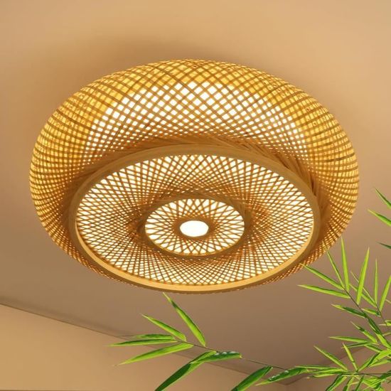Lampe Plafonnier Plafonnier Wemude, Lampe Ronde En Métal Blanc, Luminaire Rétro Avec Effet De Lumière Grâce à L'aspect Grillagé, 40 Cm, 1 Flamme, Douille E27 Plafonnier Classe A