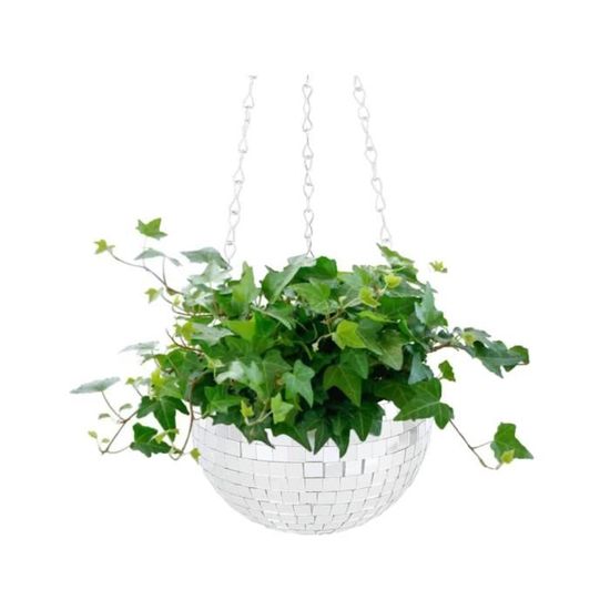 2 Pots De Fleurs Disco Argentés Moonoom - 10,2 Cm à Suspendre - Décoration Intérieur/Extérieur
