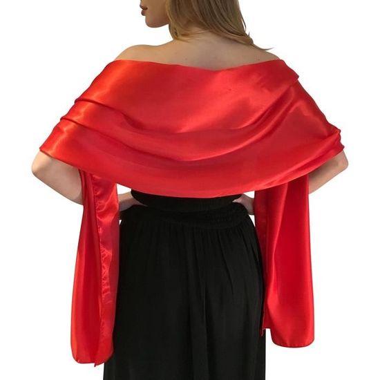 Étole Châle Écharpe En Soie Pashmina Femme 180cm X 70cm - Wrap Foulard Pour Mariage, Soirée & Cérémonies