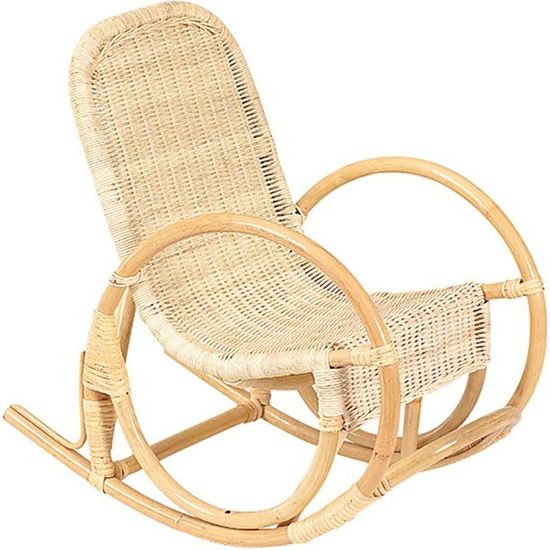 Fauteuil Enfant En Osier Avec Accoudoirs - Bois Et Osier - Marron - Parfait état