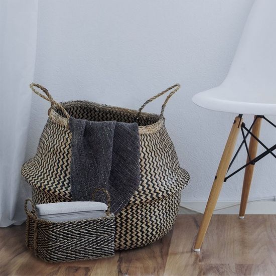 Panier de rangement en jonc de mer Coco
