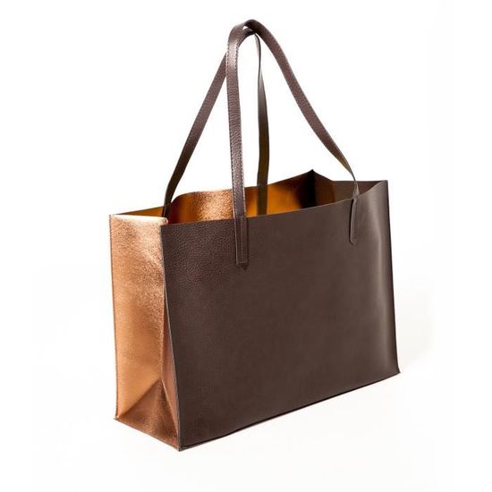 Camaieu Sac cabas bicolore ABOMBE MARRON MARRON