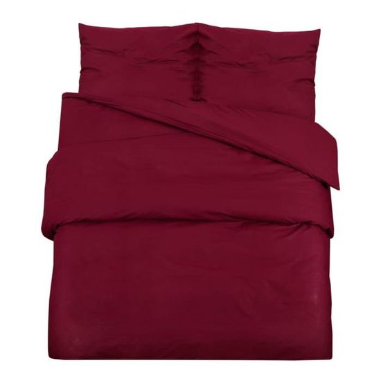 Ensemble De Couette Full/Queen 100% Coton égyptien - 1200 Fils - Bordeaux Uni - Neuf