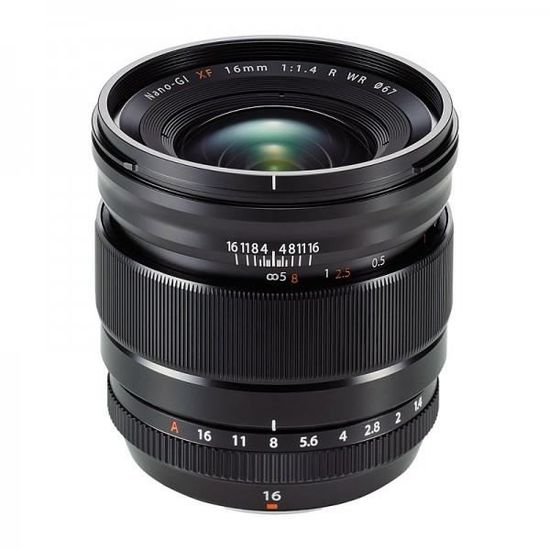 Objectif grand angle FUJIFILM XF 16mm f/1.4 R WR - Ouverture F/1.4 - Distance focale 16mm - Poids 375g