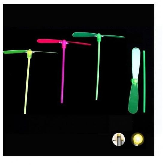 2 HELICE LUMINEUSE AVEC BATON 21 CM JOUET KERMESSE
