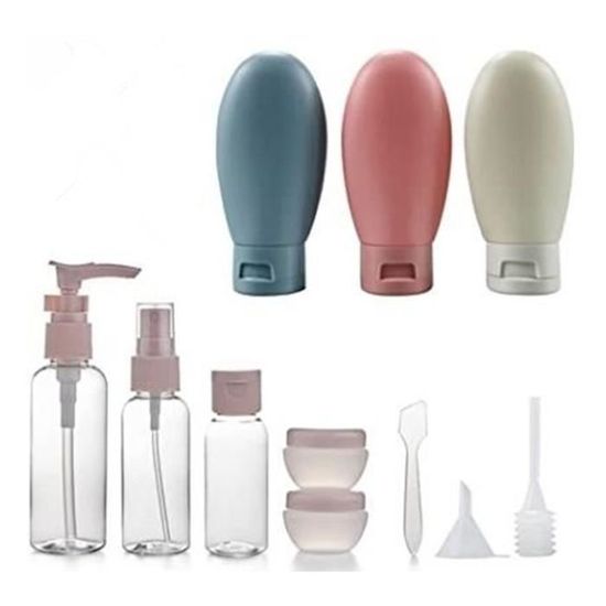 Lot De 5 Bouteilles Voyage Toilette LELE LIFE - Anti-Fuite Compressibles Avec Sac