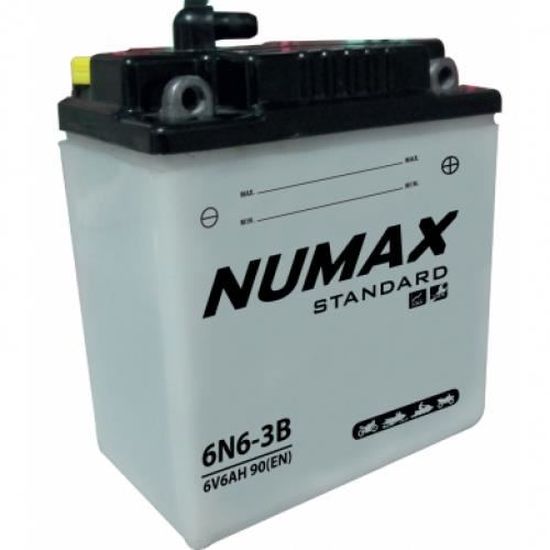 Batterie moto Numax Standard avec pack acide 6N6-3B 6V 6Ah 40A