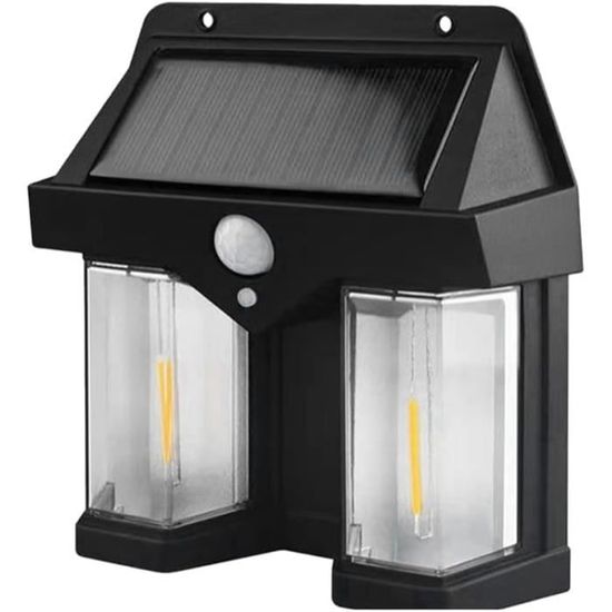 LAMPE DE JARDIN,W776a Lampadaire Solaire Avec Détecteur De Mouvement