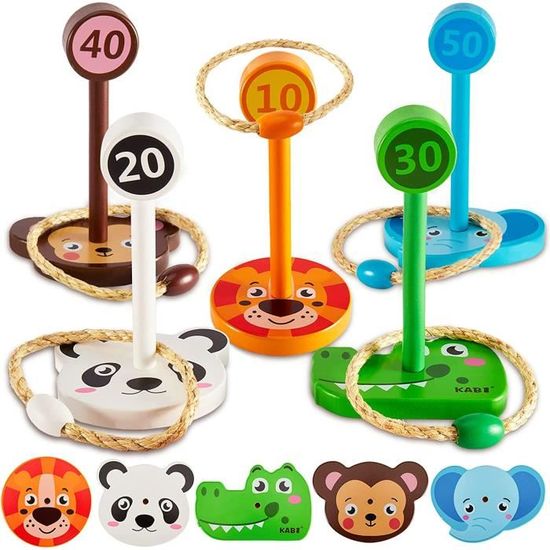 Jeux Extérieur Enfant 3-en-1 - Lancer Anneaux Dinosaure + Fusée + Saut Musical - Jouet Interactive 3 Ans Et Plus