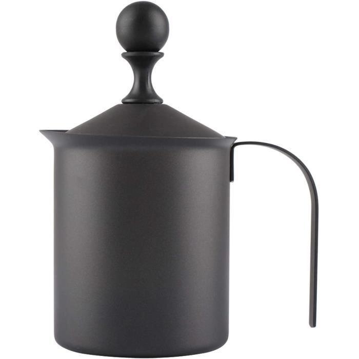 Mousseur à Lait Manuel En Inox 800ml - Double Tamis, Pour Cappuccino, Latte, Mousse Rapide En 60s