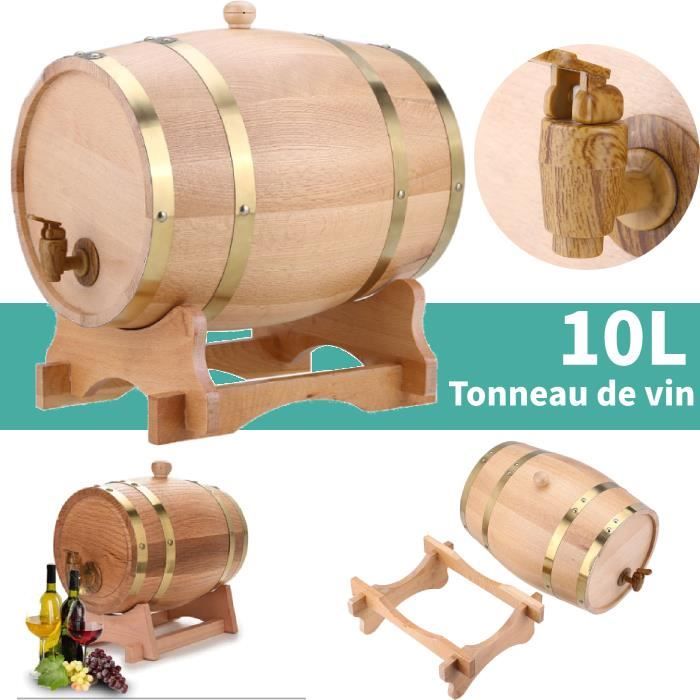 10L tonneau en bois de chêne avec support pour le stockage des vins Baril de chêne