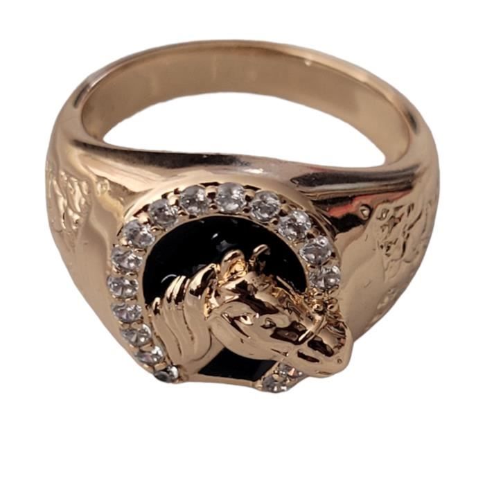 Bague Chevalière Homme - Plaqué Or - Taille 62