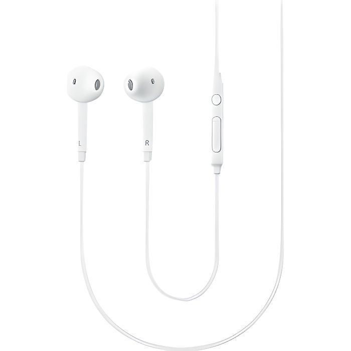 Samsung Galaxy S7 Ecouteurs Samsung stéréo Blanc EO-EG920BW Premium cable plat 1.2m