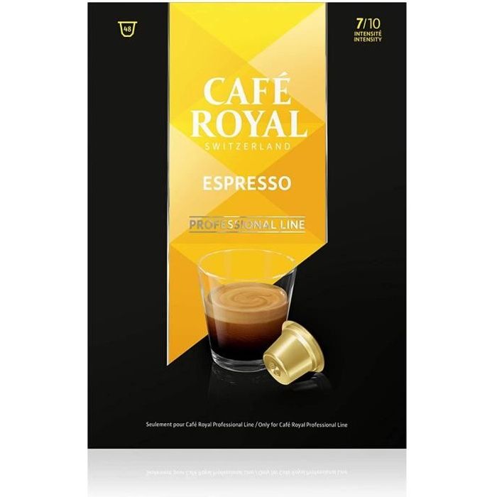 CAFE ROYAL PRO - 48 CAPSULES CAFE - ESPRESSO - Compatibles Machine à Café Royal Pro UNIQUEMENT - Capsules sans Aluminium