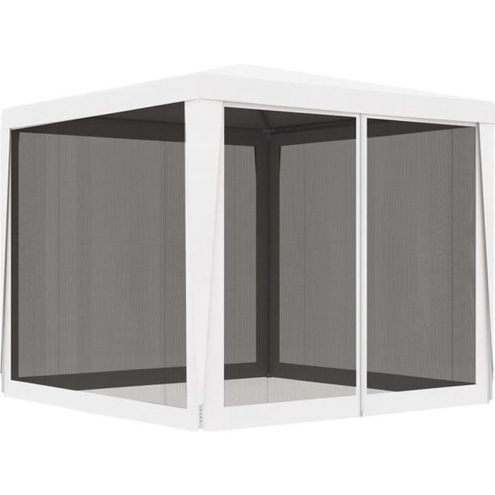 ❤Moderne Tonnelle de Jardin Décor - Tonnelle de réception Chapiteau de jardin 4 parois latérales en maille 2,5x2,5 m Blanc 😊56160