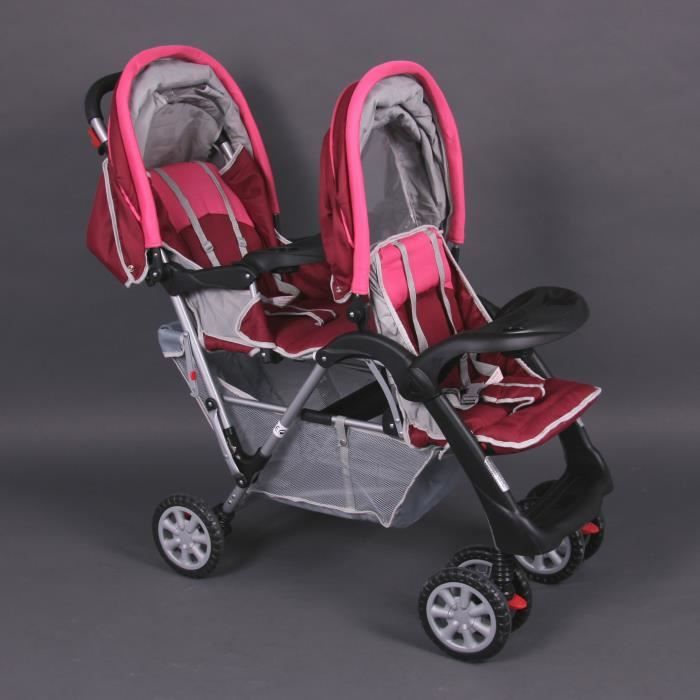 Poussette double sport rose Top Design
