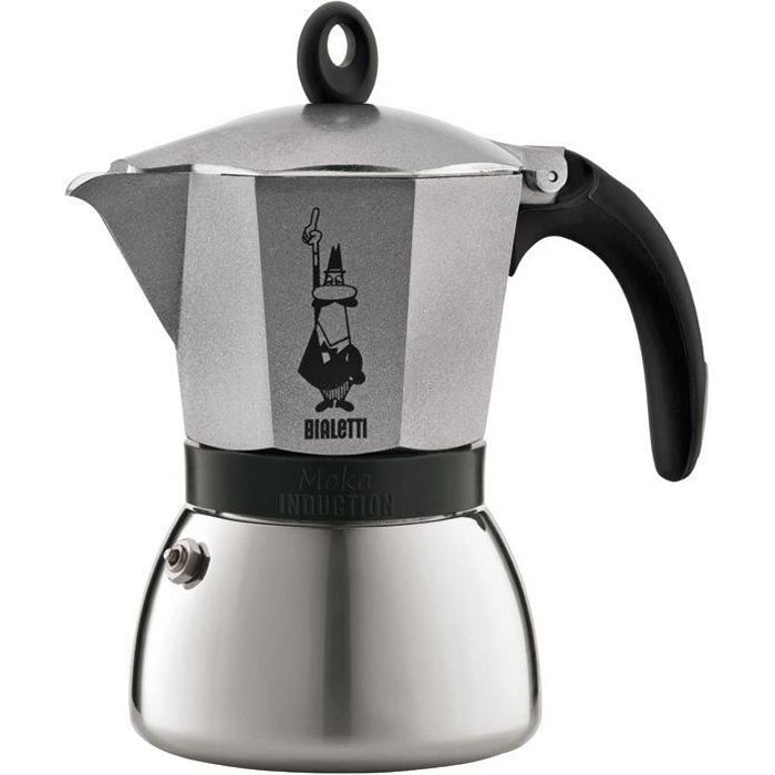 Cafetière Moka induction 6 tasses - italienne - anthracite