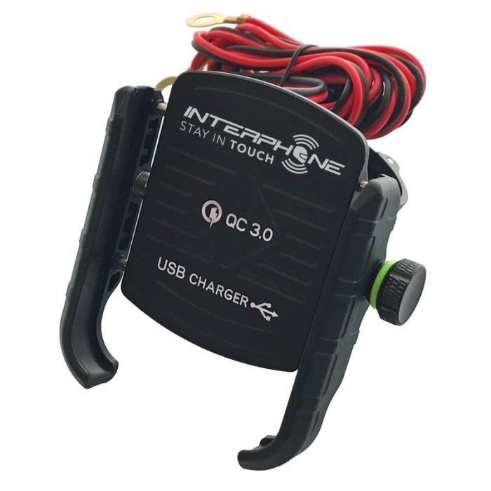 Support téléphone moto Universel MOTO CRAB USB Cellularline - noir - TU