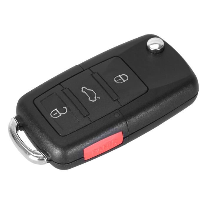 ENERGY01 Coque clé voiture 3 Boutons + PANIC compatible VOLKSWAGEN MK4 BORA GOLF 4 5 6 PASSAT POLO BORA TOURAN